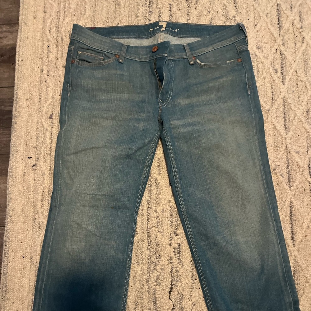 7 For All Mankind Women's Blue Ankle Jeans